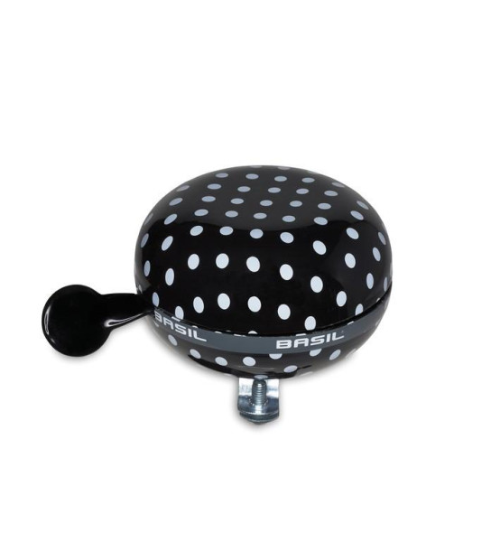 Ding-Dong Glocke Basil Polka Dot black/white dots, Metall, &#216;80mm, 7x7x5cm